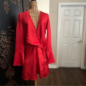 ASOS DESIGN RED LONGSLEEVE MINI DRESS